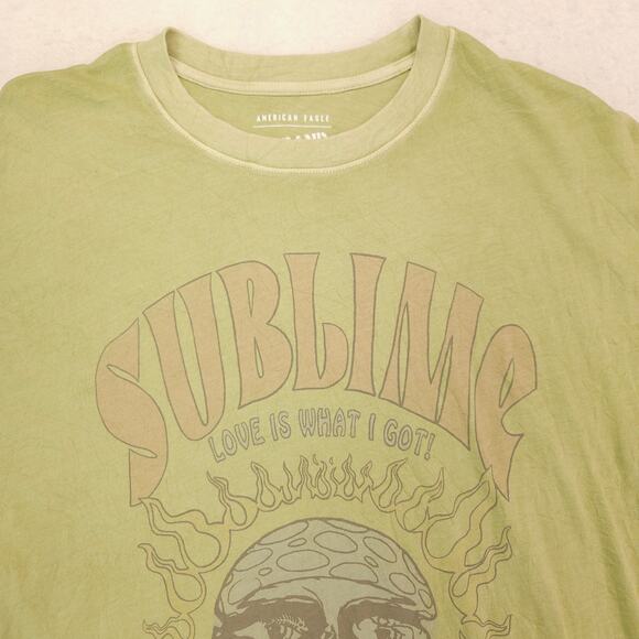 Sublime Band Short Sleeve Crew Neck Graphic T Shirt Mens Size Medium M Green - Picture 1 of 9